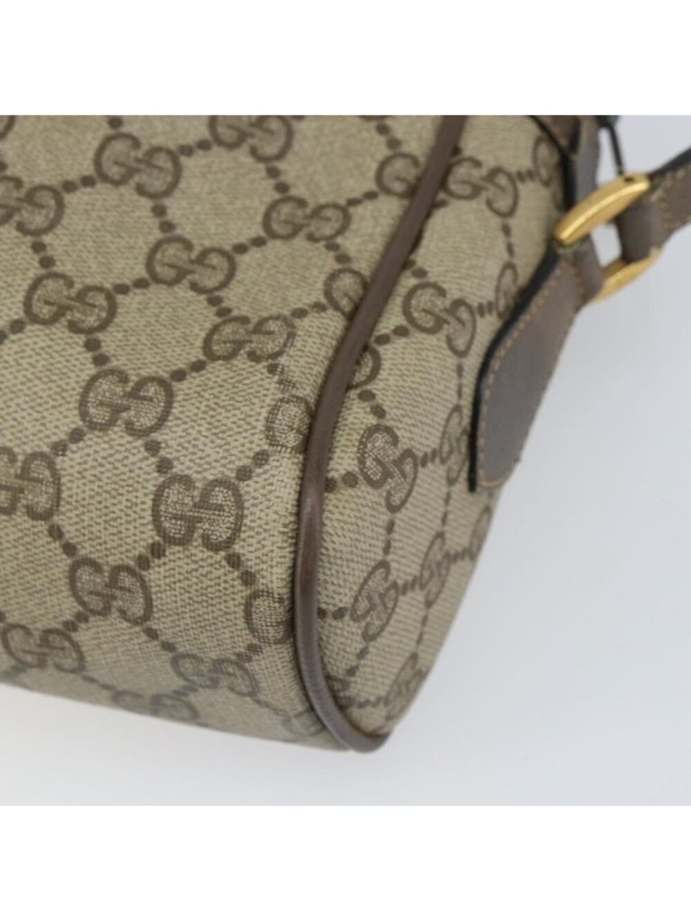 Authentic GUCCI GG Supreme Web Sherry Line Bag PVC Beige Gold 24 02 005 - Picture 7 of 16